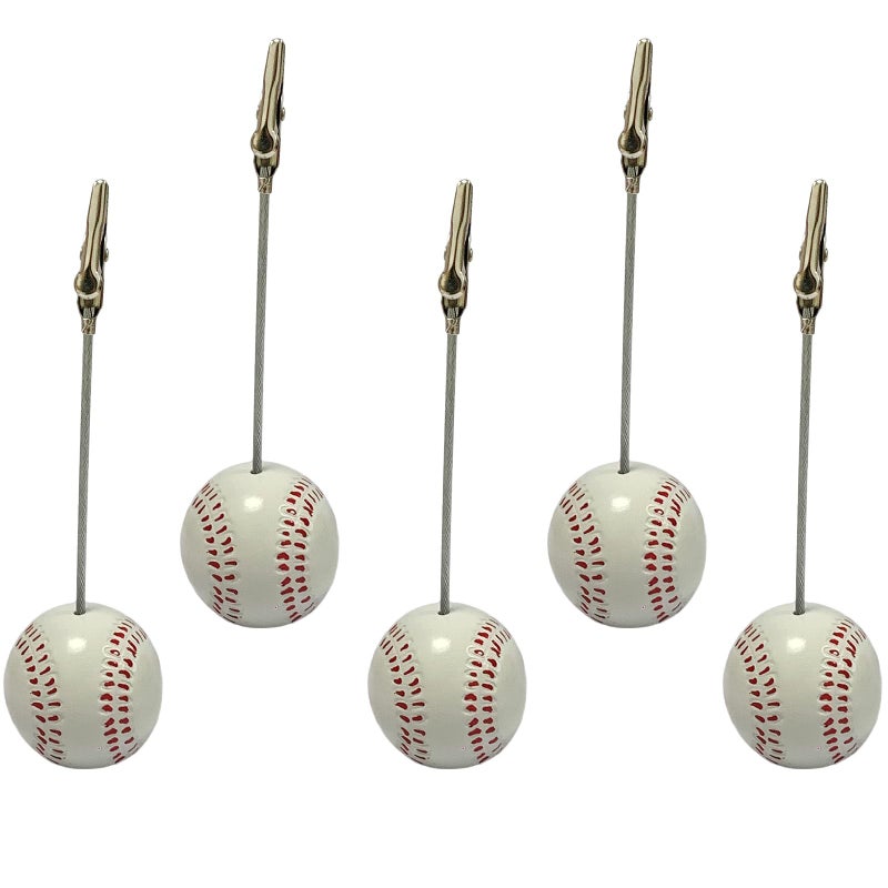 Xiaoyztan Card Stand Memo Clip,Baseball Picture Holder Table Stand Note Paper Clip for Table Party Favors Photo Stand Events Decoration,Pack of 5 - Image 1